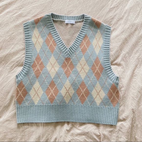 Oak + Fort Argyle Sweater Vest 💙 - Picture 3 of 5